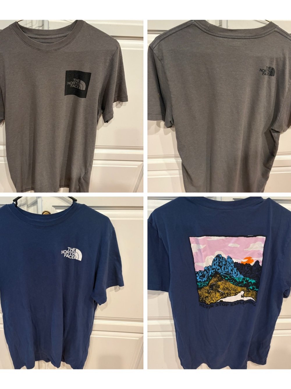 The North Face mens Short-Sleeve Graphic T-Shirt - Gray &’blue med